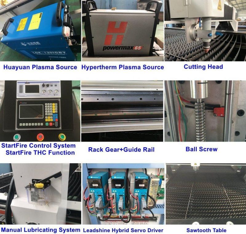 CNC Plasma Gantry Type High Precise Metal Cutting Machine with Huayuan/Hypertherm Power Source