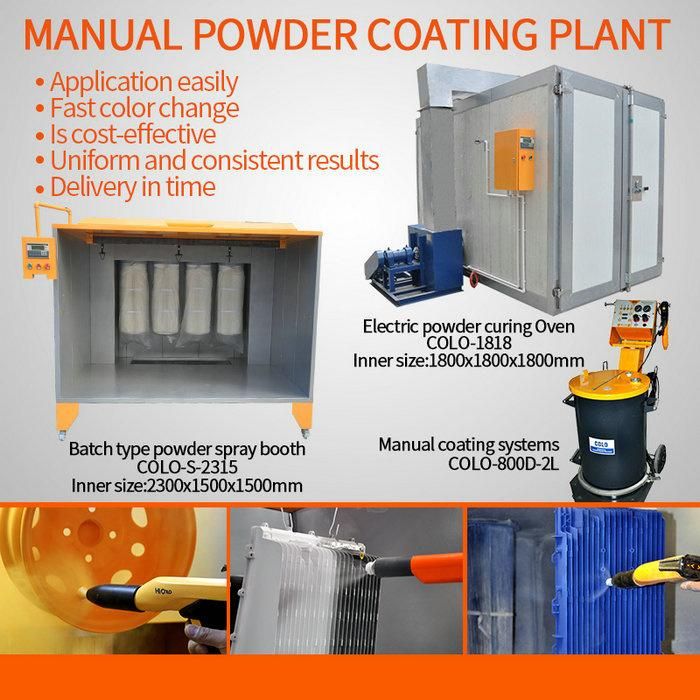 Manual Powder Coating Equipment with Powder Coating Spray Booth and Oven Equipo De Pintura