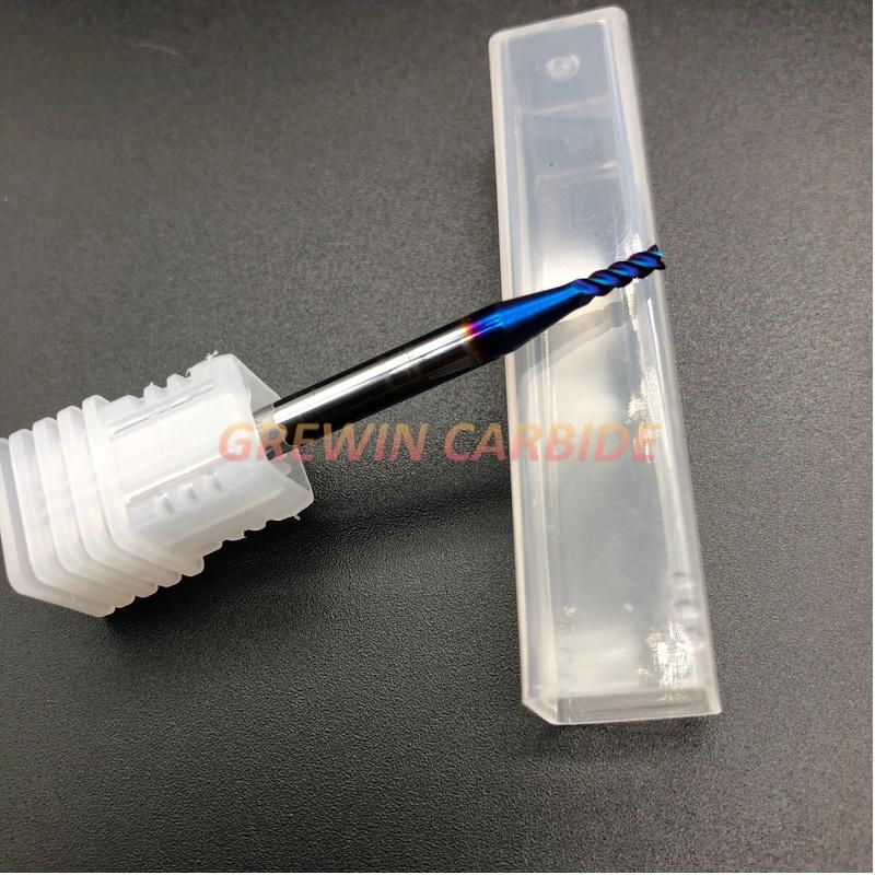 Gw Carbide - Tungsten Carbide End Mills Nano Coated Ball Nose Flat Radius Metal Cutter with High Resistance and Good Quality