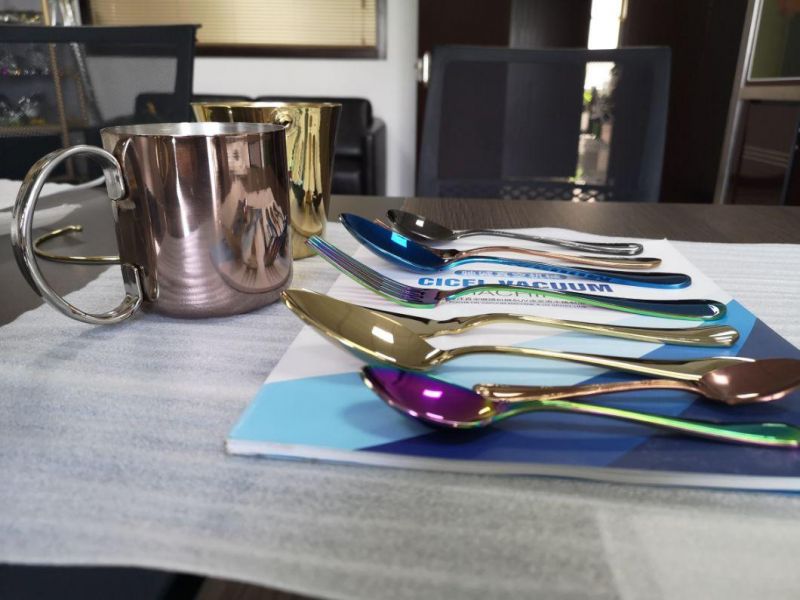 Cicel Golden and Rainbow PVD Coating Machine for Tableware