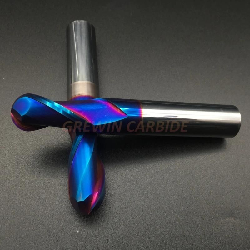 Grewin-4 Flutes HRC65 Solid Tungsten Carbide Ball Nose End Mill and End Mill CNC Machine Cutting Tools