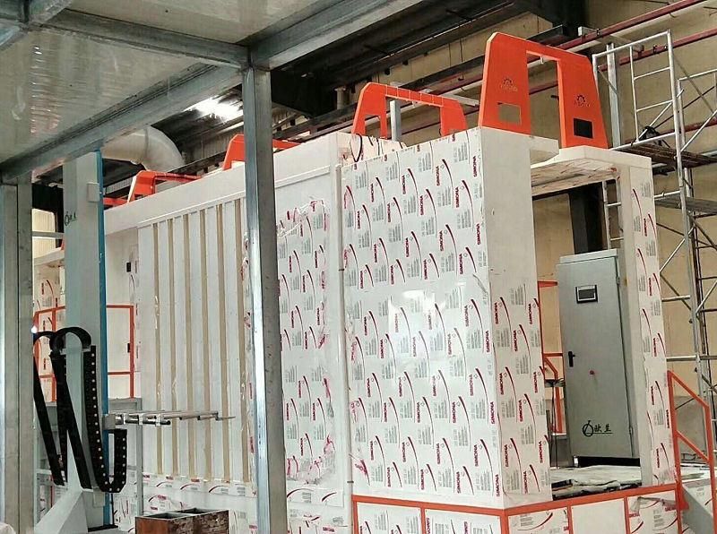 Commercial Automatic Fast Color Change Easy Cleaning PVC PP Plastic Powder Coating Paint Spray Booth / Chamber / Big Cyclone Recycle Reclaim Recovery System