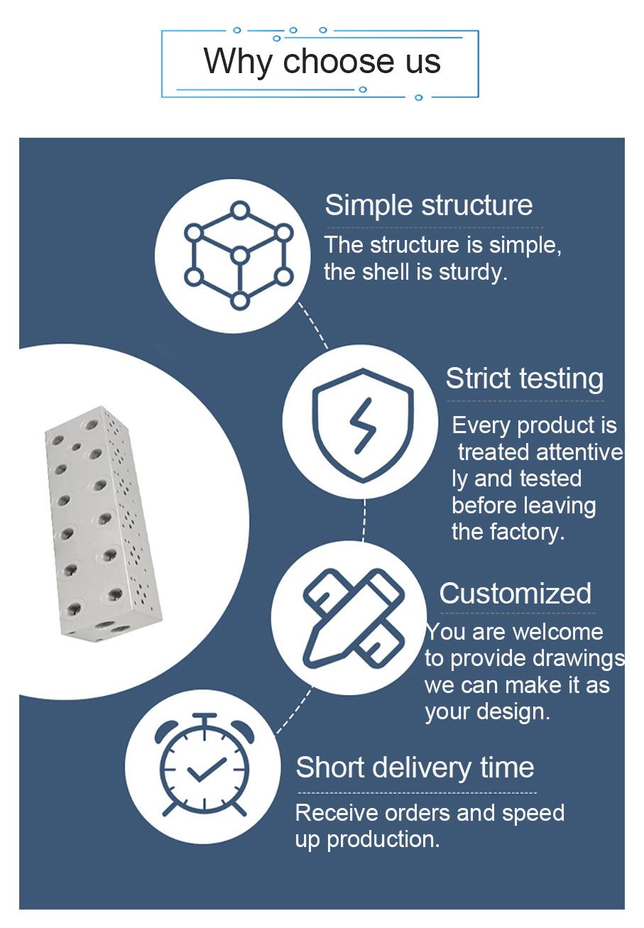 Aluminum Hydraulic Manifold Valve Oil Circuit Block by CNC Machining