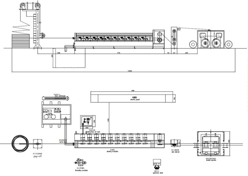 Stable Quality 8mm Copper Rod Drawing/Breakdown Machine with Online Annealer and Separate Motor