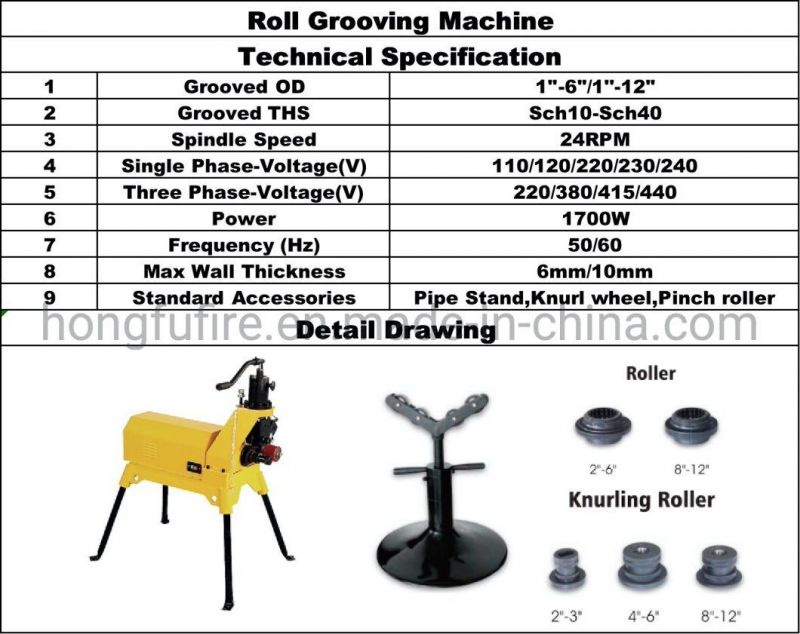 Electric High Speed Rolling Pipe Grooving Machine Roll Groover