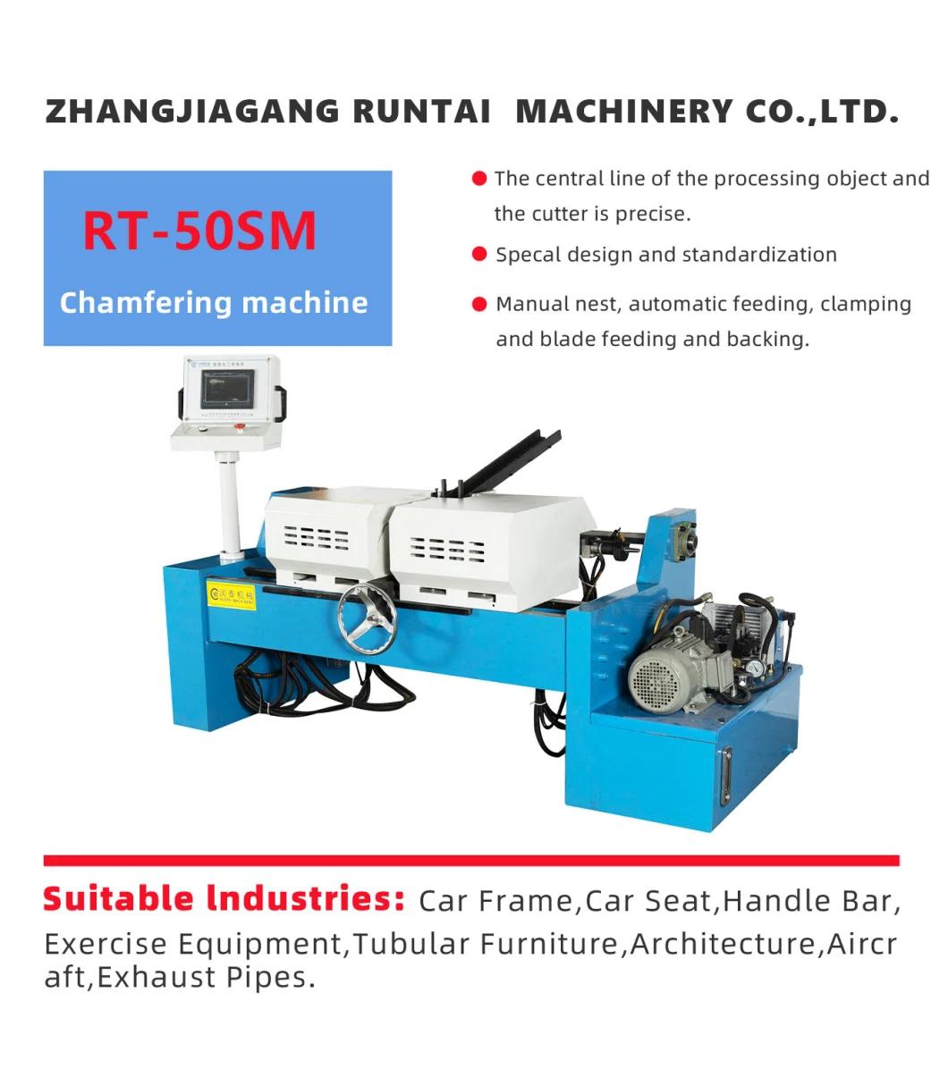 Rt50sm Double Head Round Bar Deburring/Beveling and Chamfering Machine