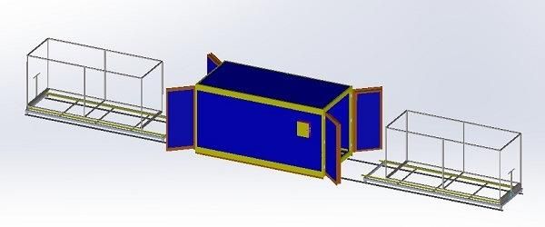 Big Batch Gas Heating Powder Curing Oven with Trolley
