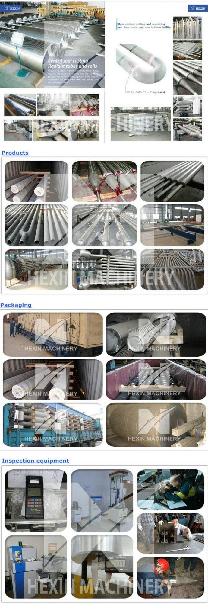 Coated Furnace Roller Stainless Steel Conveyor Rollers Hx61081