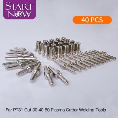Startnow 40PCS/Lot PT-31 Plasma Nozzle Electrode for LG-40 Plasma Cutter Guide Kits Extended Toch Tips Plasma Welding Machine Parts