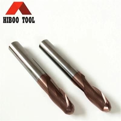 Standard Good Quality HRC55 Tisin Coated Ball Nose Milling Cutter