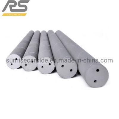Solid Single Straight Hole Two Threaded Sintered Cemented Carbide Rod with Two Helical Holes