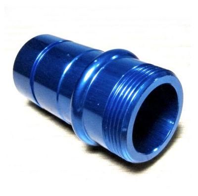 Precision Machining Aluminum Blue Color Anodized Tube Connector