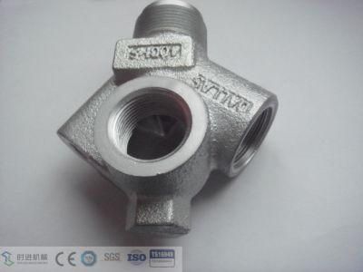 OEM CNC Machining Cast Iron Mach Body Al 1598 Part with Zinc Plating-Blue White for Valve Part, Casting Parts