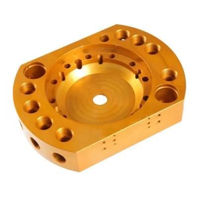 OEM Customized Aluminum Yellow Coating GB ISO 9001 Metal CNC Machining Auto Body Part with Anodizing