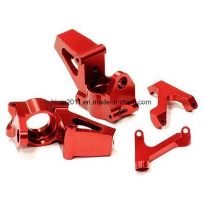 Custom CNC Machined Red Anodized Aluminum Steering Arm Knuckle