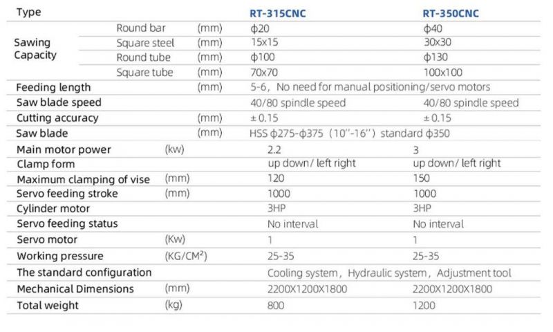 Rt-315CNC Brass Tube Circular Sawing Heavy Tube Cutting Aluminum Tube Cutting Machine