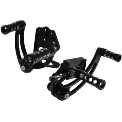 Billet Aluminum CNC Machined Anodized Black Racing Motorcycle Forward Controls