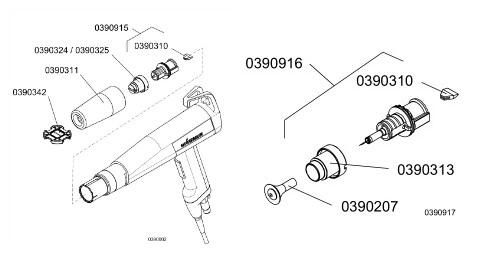 0390313 Deflector Cone Sleeve Pem-C4 Powder Gun Replacement