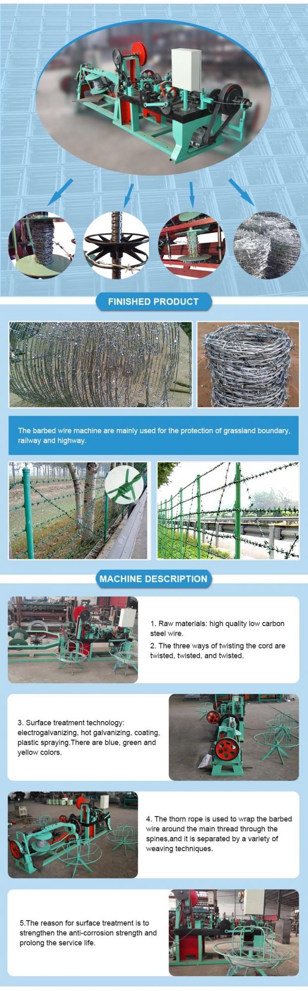 China Hengtai Manufacturers Single & Double Strand Twisted Barbed Wire Machine