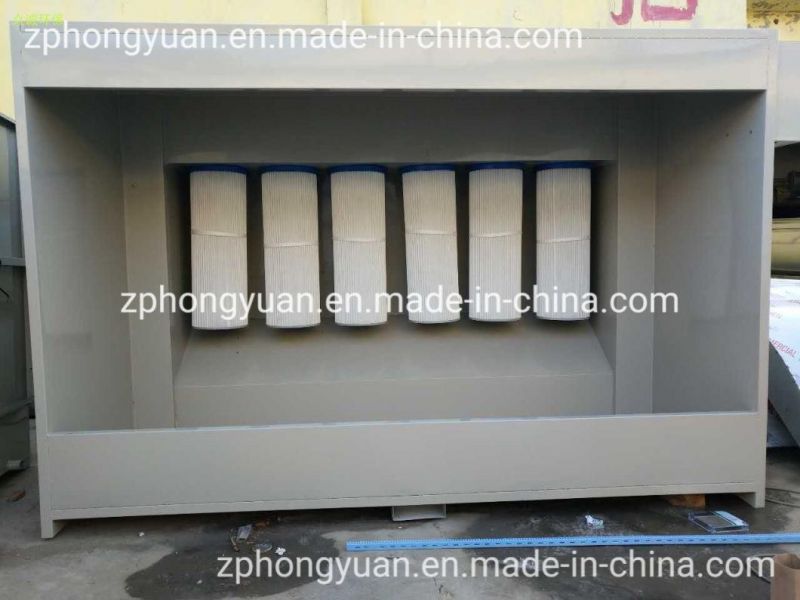 Manual Powder Coating Spray Paint Booth with Cartridge Filters for Powder Recovery System