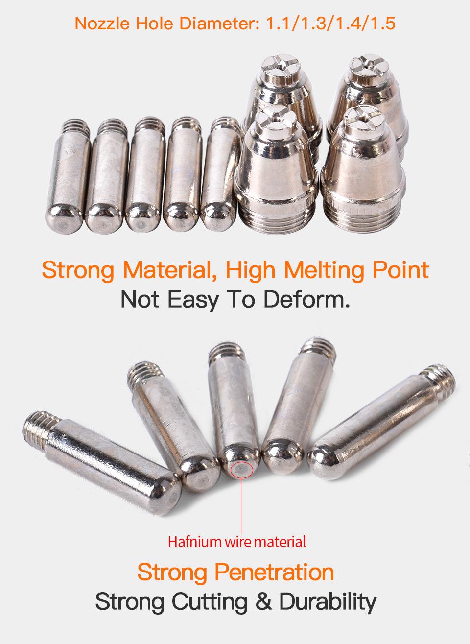 Startnow 50sets/Lot AG60 Plasma Consumables Hafnium Wire Plasma Tip Nozzle Electrodes Kits for Welding Cutting Torch Accessories