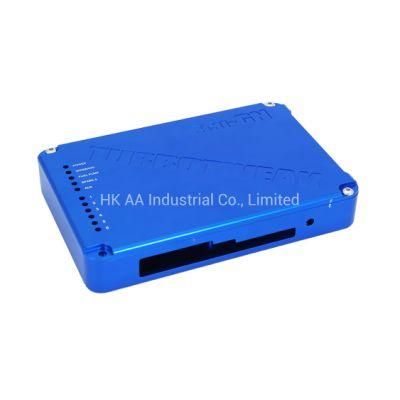 CNC Machined Blue Anodized Aluminum Electronic Device Waterproof ECU Enclosure Box