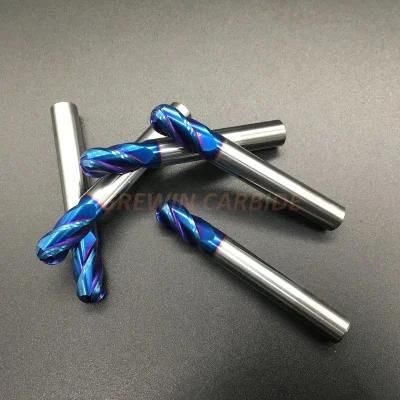 Grewin-4 Flutes HRC65 Solid Tungsten Carbide Ball Nose End Mill and End Mill CNC Machine Cutting Tools