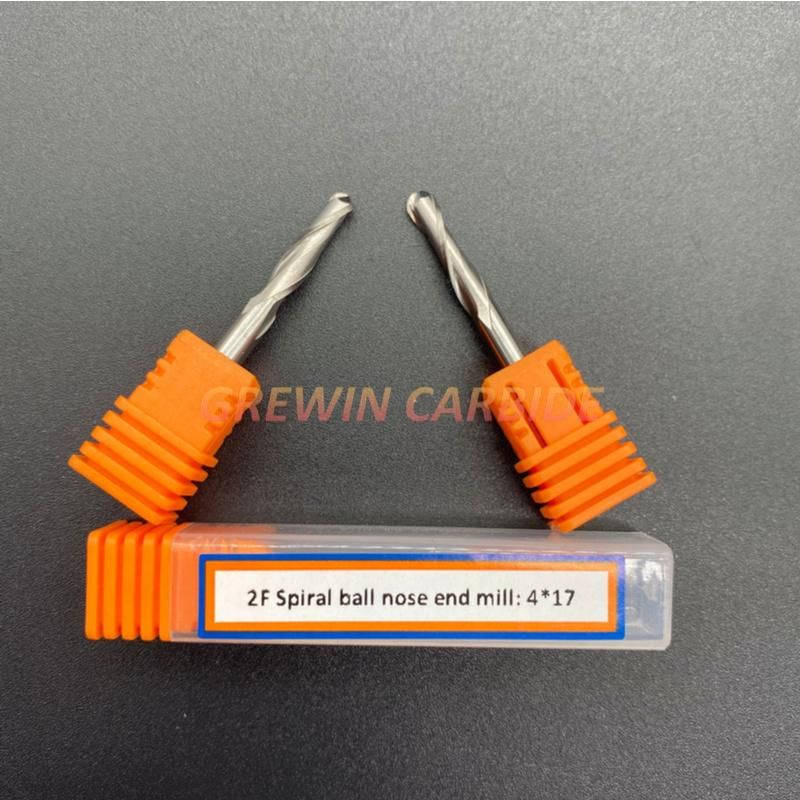 Gw Carbide - 2 Flute Carbide Sparil Ball Nose End Mill 8mm/2 Flute CNC Cutting Tool