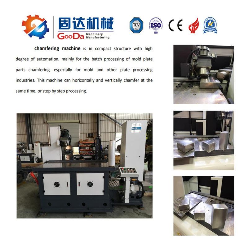 Gooda CNC Pneumatic Clamping Chamfering Machine Pneumatic and Electromagnetic Worktable with Protection Hood with Safety Lock (DJX3-1200-700S)