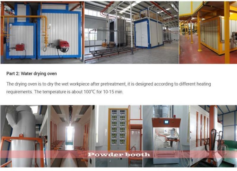 Powder Coating Line with Mono-Cyclone Powder Booth System for Gas Tank