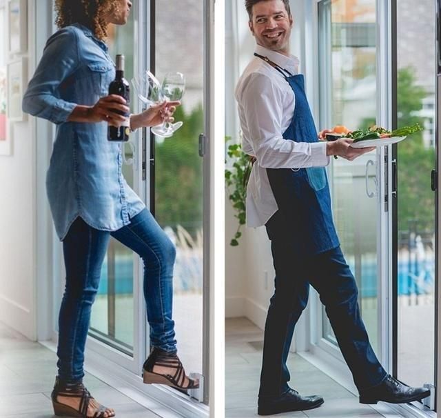 High Quality Contactless Stainless Steel Hands Free Foot Operated Pull Door Opener, Use for Garage or Bathroom