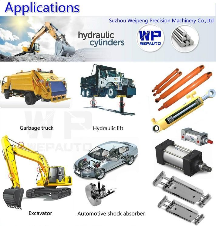 ISO F7 S45c Hard Chrome Plated Piston Rod for Hydraulic Cylinders