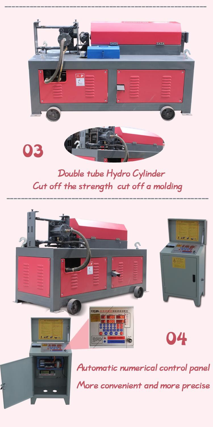 Factory Price 9kw Pure Copper Motor 4-12mm Steel Wire Straightening and Cutting Machine