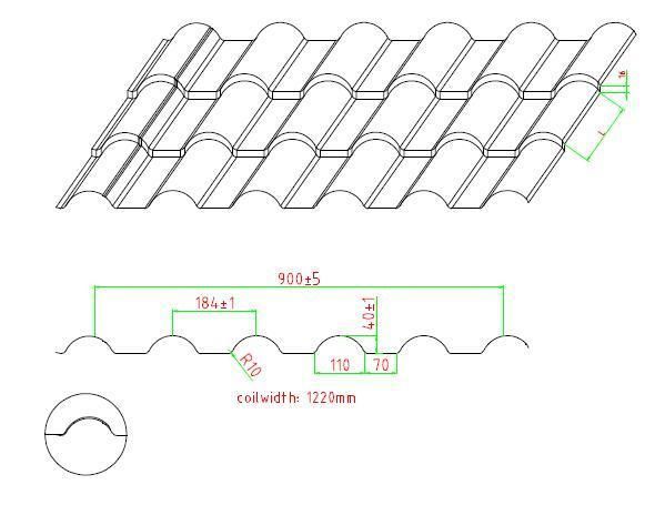 Yx40-184-900 Steel Tile Roll Forming Machine (single mould)