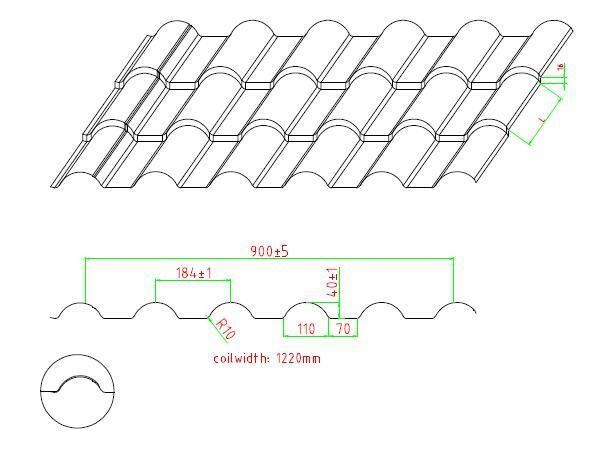 Yx40-184-900 Steel Tile Roll Forming Machine (single mould)