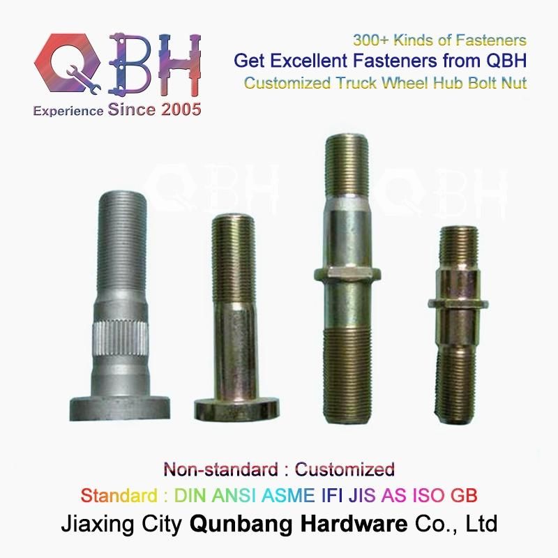 Qbh Customized Zp/Yzp/Bzp/Plain/Black/HDG/Dacromet/Geomet/Nickle Plated Car Auto Automobile Automotive Truck Wheel Hub Round Head Knurled Bolt Spare Parts