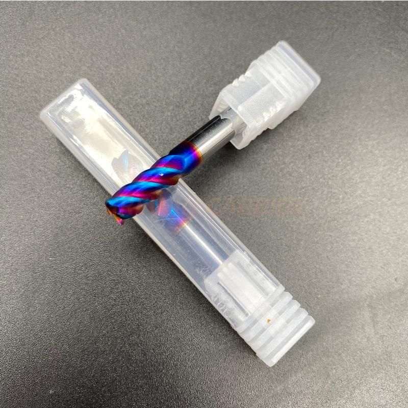 Grewin-HRC63 4 Flute Tungsten Carbide Material Blue Naco Blue Nano End Mill