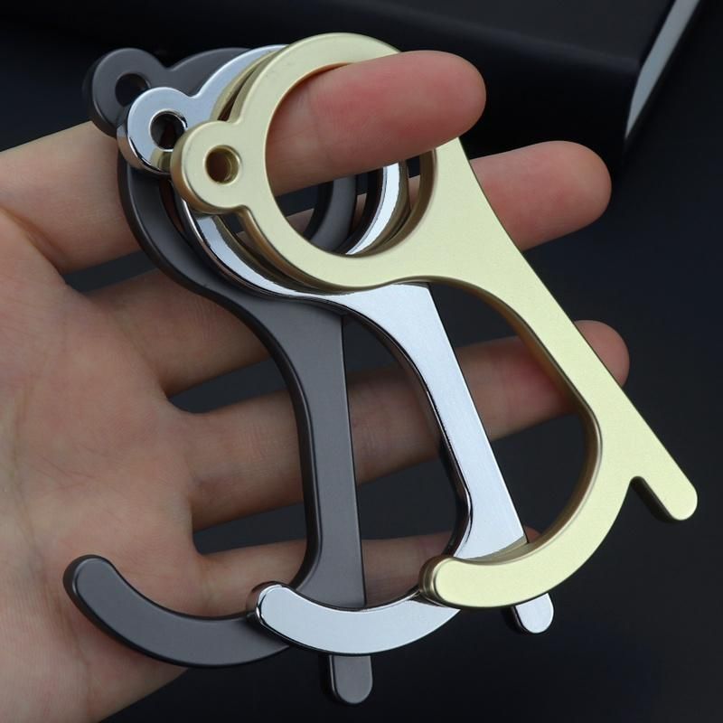 Hot Selling Customized Anti-Epidemic Key Chain Anti-Bacterial Sanitary Contactless Door Opener Metal Accessorie for Door Handles