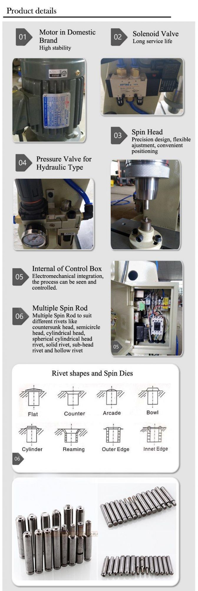 Automatic Hydraulic Pneumatic Option Riveting Machine for Shaft Metal Parts