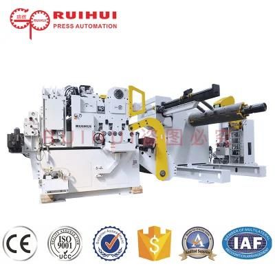 Space-Saving Metal Decoiler Straightener with Servo Roll Feeder for Auto Parts Production Line