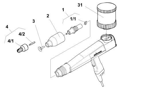 0351620 Outer Nut Et Spray Gun Parts for C3 Powder Gun