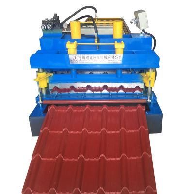 Colored Steel Sheet Step Tile Glazed Roof Roll Forming Machine Supplier