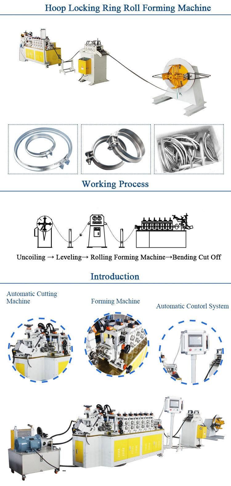 Fully Automatic Cold Steel Strip Profile Six Roller Bucket Hoop Ring Band Clamp Roll Forming Making Machine