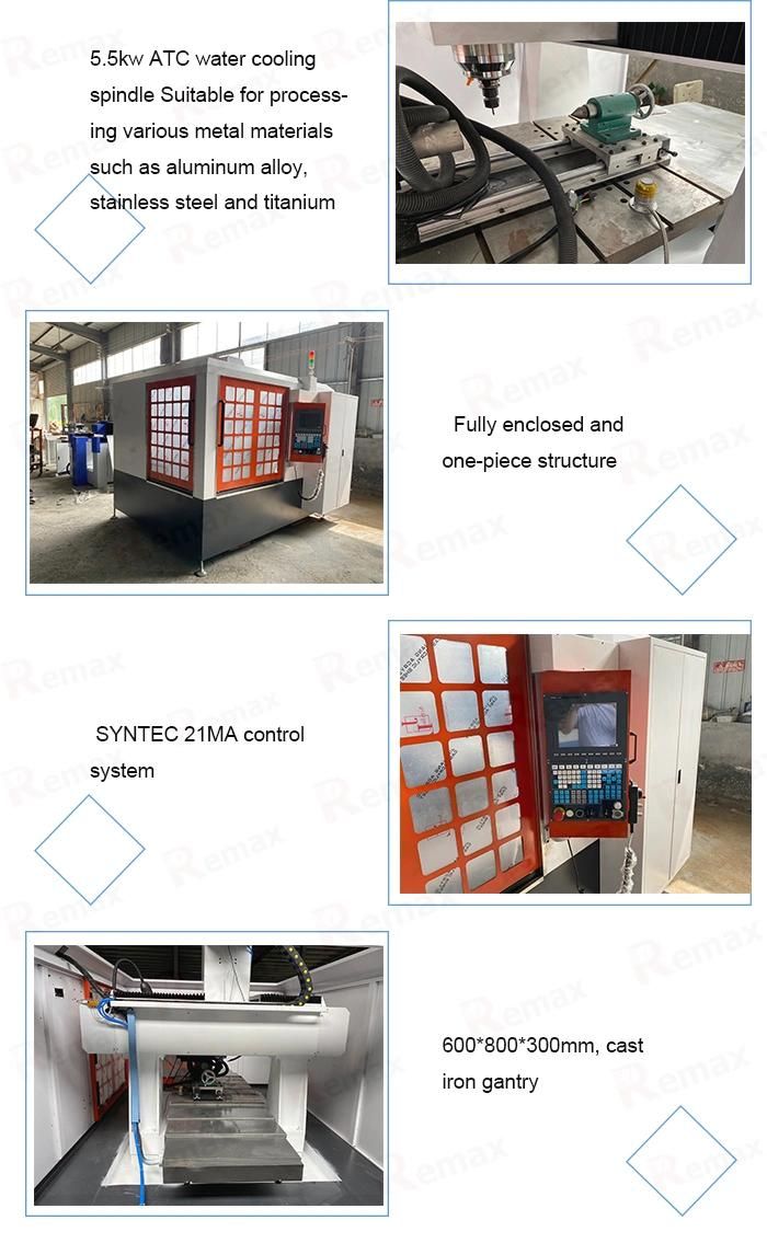 CNC Milling and Engraving Machine for Metal 600*800*400mm