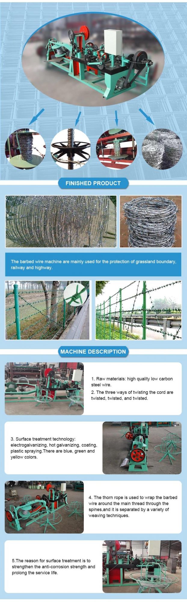 High Speed Barbed Wire Fence Making Machine (double twisted & single wire)