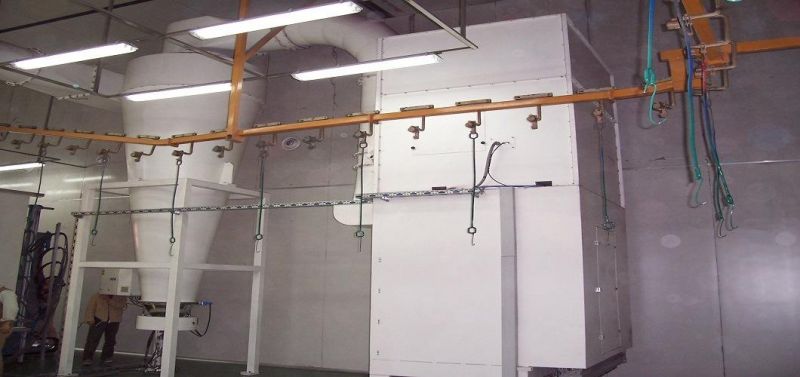 Convenient and Quick Powder Painting Booth with Conveyor
