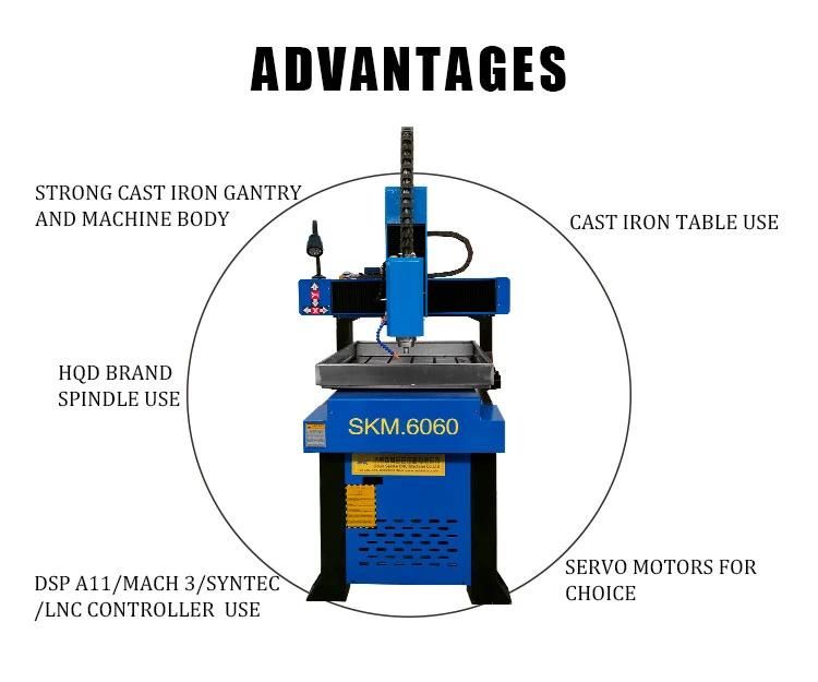 Metal Deep Carving Embossing Machine Skm 6060 6090 Stainless Steel Metal Carving CNC Router