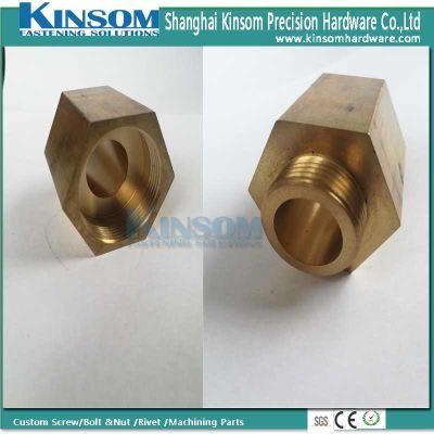 Hexagon Precision Machining Parts of Copper Material Connecter