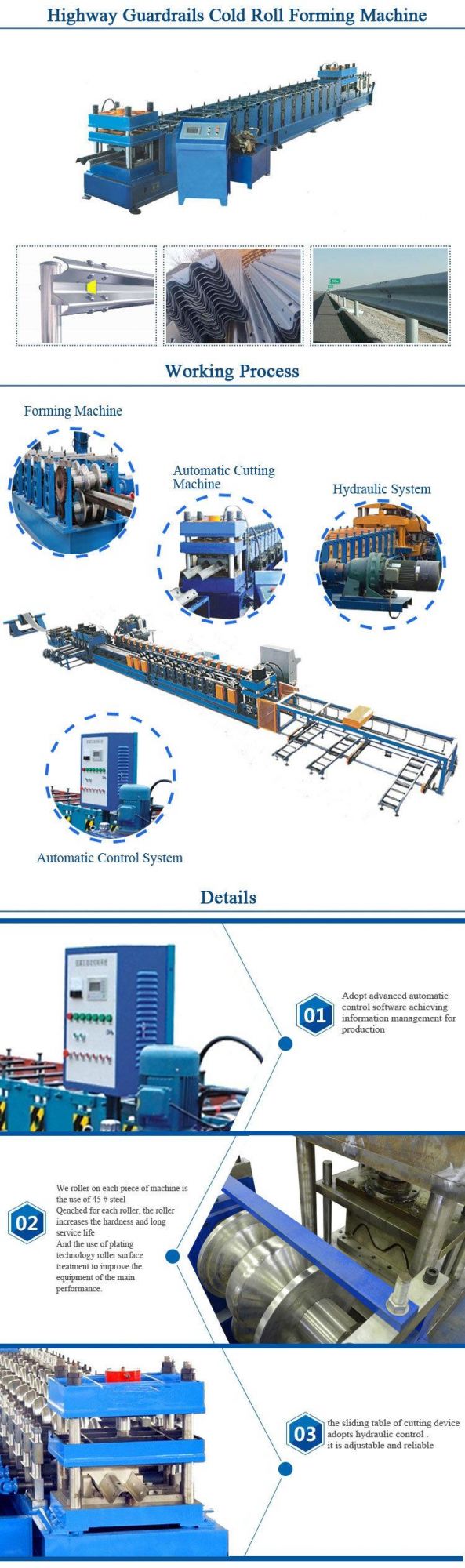 with CE/ISO9001 Customized Expressway Guardrial Roll Machine