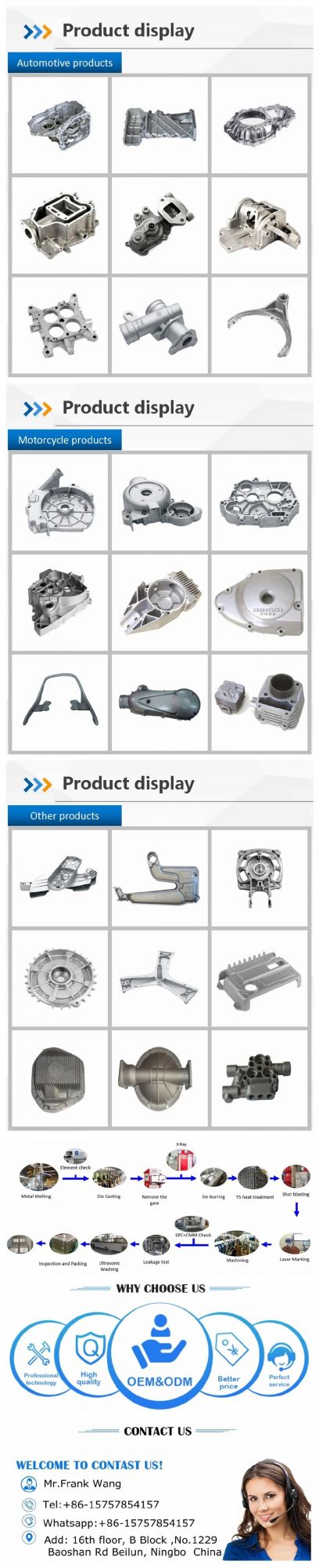 Die Casting Products Aluminum Die Casting Finishing Parts Die Casting Mould Products